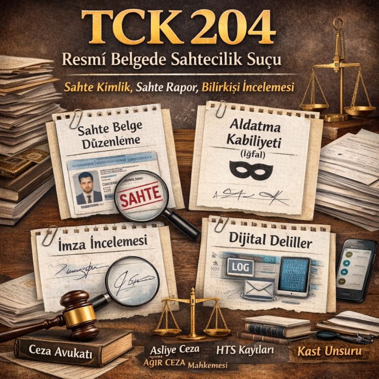 TCK 204: Resmî Belgede Sahtecilik Suçu (Evrakta Sahtecilik) – Unsurlar, Ceza, Mahkeme ve Savunma tck 204